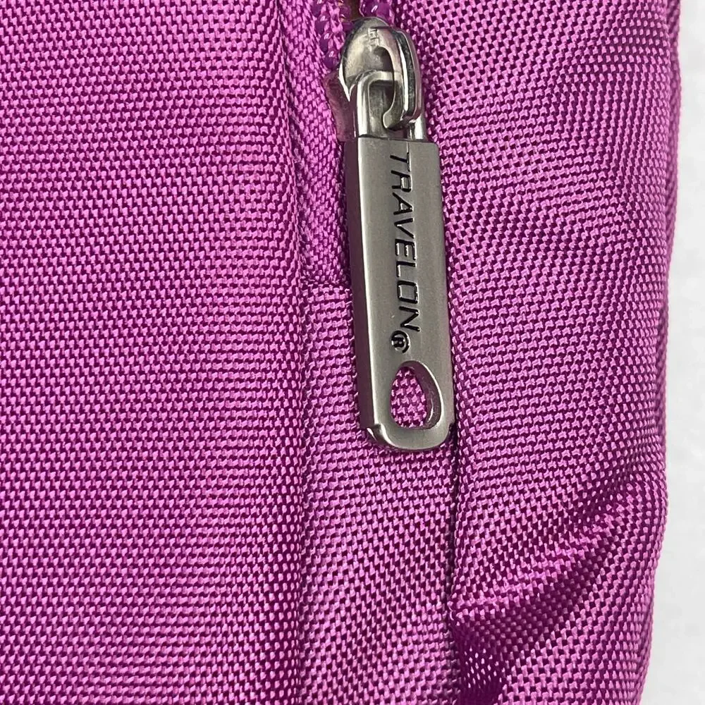 Travelon Anti-Theft Pleated Hobo Crossbody Bag and wallet Purple - Picture 7 of 11
